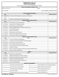 DA Form 7871 Commander&#039;s Task List Airfield Management
