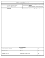DA Form 7871 Commander&#039;s Task List Airfield Management, Page 2
