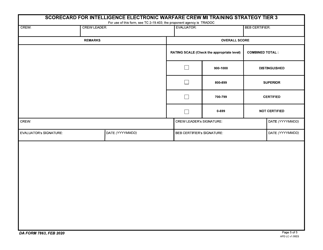 DA Form 7863 Scorecard for Intelligence Electronic Warfare Crew Mi Training Strategy Tier 3, Page 5