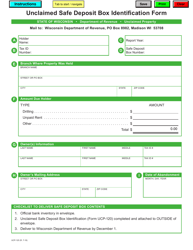 Form UCP-120 Unclaimed Safe Deposit Box Identification Form - Wisconsin
