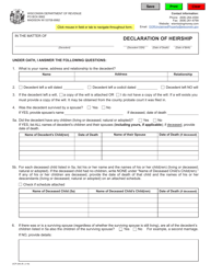 Form UCP-240 Declaration of Heirship - Wisconsin