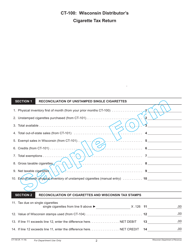 Form CT-100 Wisconsin Distributor&#039;s Cigarette Tax Return - Wisconsin, Page 2