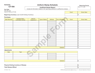 Document preview: Schedule CT-104 Uniform Stamp Schedule - Wisconsin