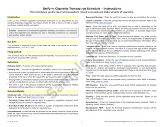 Form CT-101 Uniform Cigarette Transaction Schedule - Wisconsin, Page 2