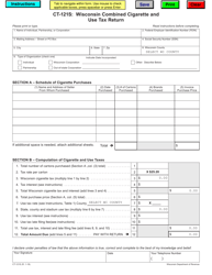 Document preview: Form CT-121S Wisconsin Combined Cigarette and Use Tax Return - Wisconsin