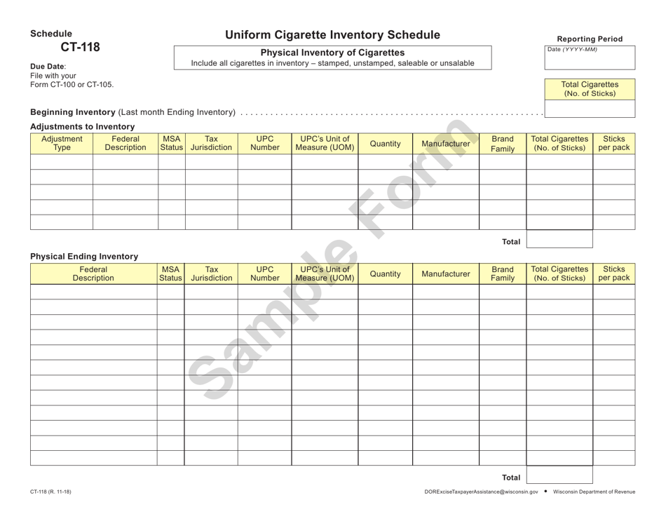 Wisconsin Uniform Cigarette Inventory Schedule - Fill Out, Sign Online ...