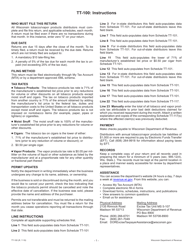 Sample Form TT-100 Wisconsin Distributor&#039;s Tobacco and Vapor Products Tax Return - Wisconsin