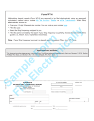 Form WT-6 &quot;Withholding Tax Deposit Report&quot; - Wisconsin