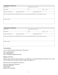 Form P-627 Wisconsin Remote Seller Referral Form - Wisconsin, Page 4