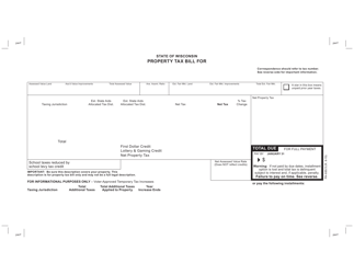 Document preview: Form PA-685/3 Property Tax Bill - Wisconsin