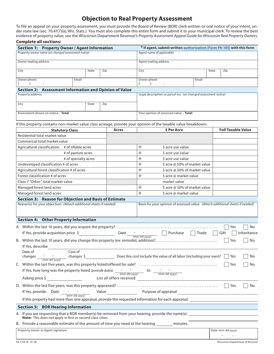 Form PA-115A - Fill Out, Sign Online and Download Printable PDF ...