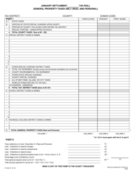 Form PC-500 January Settlement Form - Wisconsin