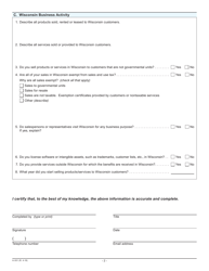 Form A-001 Registration Verification - Wisconsin, Page 2