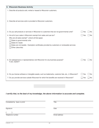 Form A-002 Affiliate Registration Verification - Wisconsin, Page 2