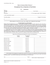 Document preview: Form PA-006 Occupational Tax on Operators of Coal Docks - Wisconsin