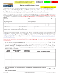 Document preview: Form AP-731 Background Disclosure Form - Wisconsin
