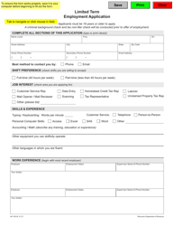 Document preview: Form AP-100 Limited Term Employment Application - Wisconsin