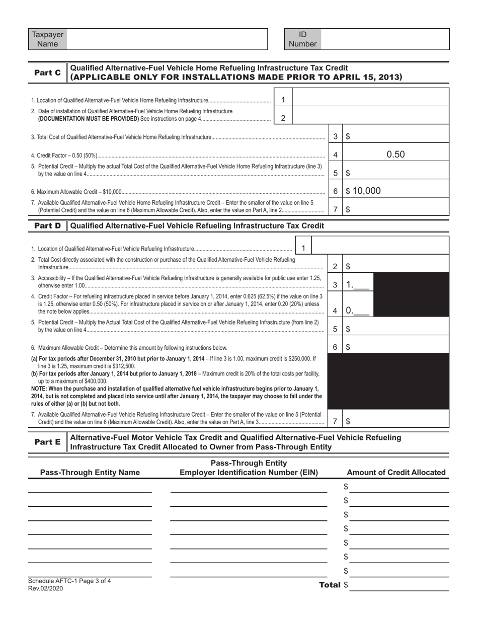 Schedule AFTC-1 Alternative-Fuel Tax Credit for Periods Beginning on or After January 1, 2015 - West Virginia, Page 3