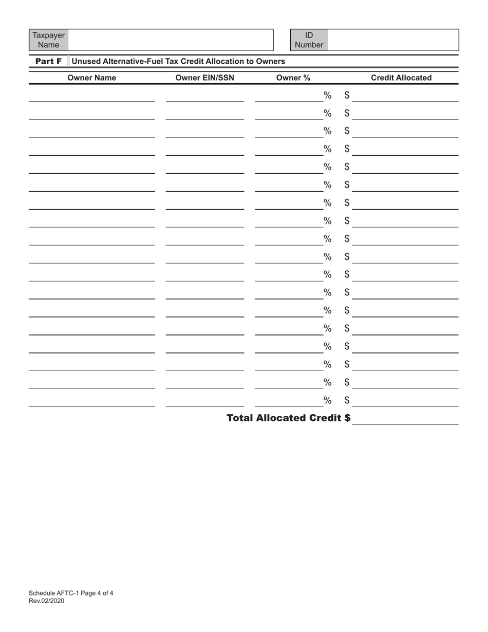 Schedule AFTC-1 Alternative-Fuel Tax Credit for Periods Beginning on or After January 1, 2015 - West Virginia, Page 4