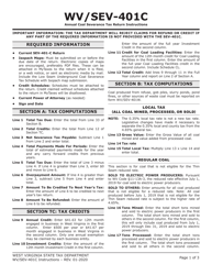 Instructions for Form WV/SEV-401C Annual Coal Severance Tax Return - West Virginia