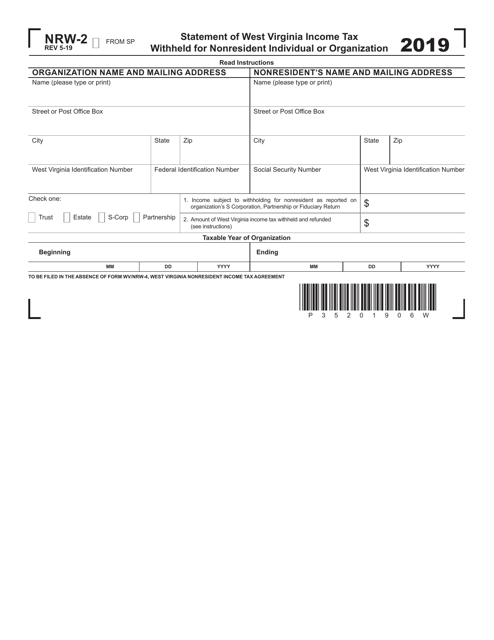 Form NRW-2 2019 Printable Pdf