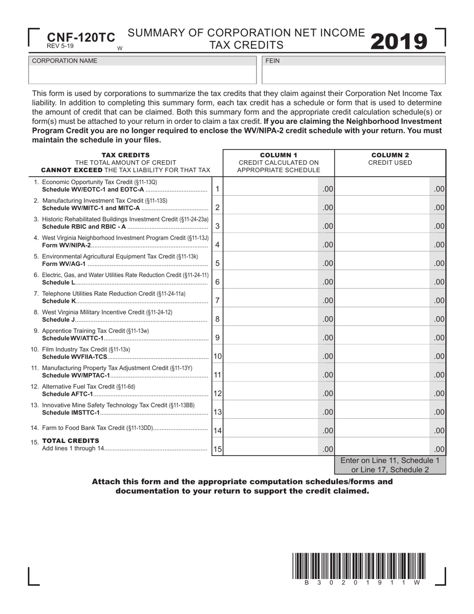 Form CNF120TC Download Printable PDF or Fill Online Summary of