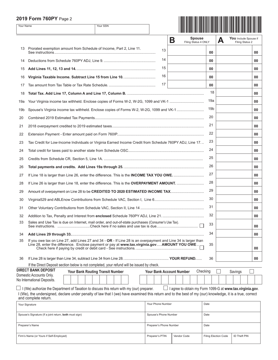 Form 760PY - 2019 - Fill Out, Sign Online and Download Fillable PDF ...