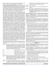 Instructions for Form CNF-120 West Virginia Corporation Net Income Tax Return - West Virginia, Page 12