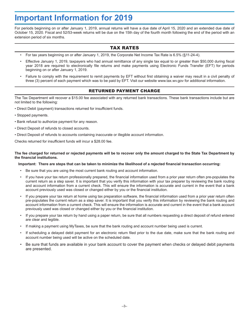 Download Instructions for Form CNF120 West Virginia Corporation Net