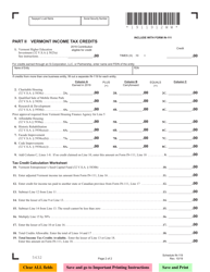 Form IN-111 Schedule IN-119 Vermont Tax Adjustments and Nonrefundable Credits - Vermont, Page 2