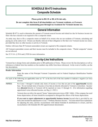 Document preview: Instructions for Schedule BI-473 Vermont Composite - Vermont
