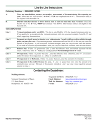 Instructions for Form BI-476 Vermont Business Income Tax Return for Resident Only - Vermont, Page 4