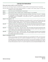 Instructions for Schedule CO-420 Foreign Dividend Factor Increments (For Unitary-Combined Only) - Vermont, Page 2