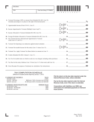 Form CO-411 Vermont Corporate Income Tax Return - Vermont, Page 2