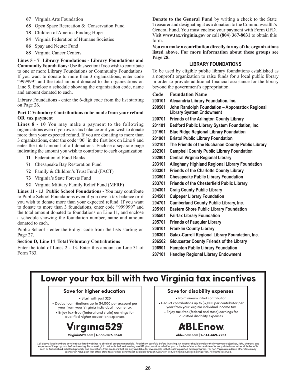 Instructions for Form 763 Nonresident Individual Income Tax Return - Virginia, Page 32