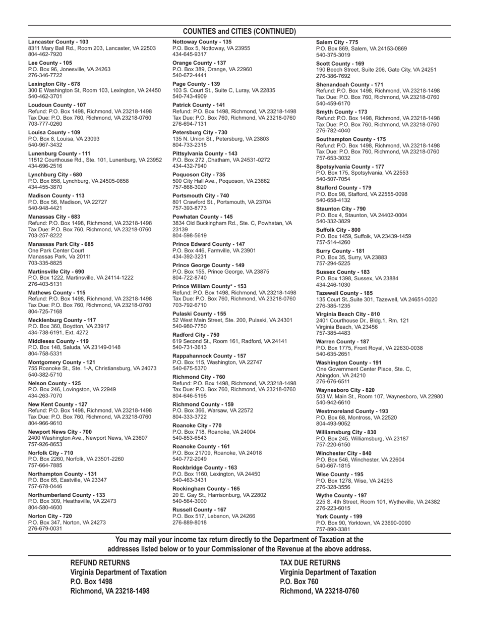 Instructions for Form 763 Nonresident Individual Income Tax Return - Virginia, Page 48