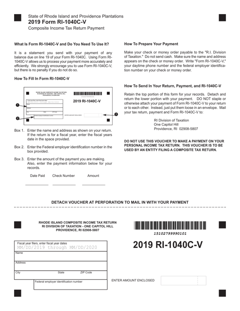 Form RI-1040C-V 2019 Printable Pdf