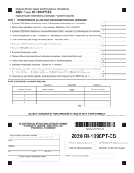 Form RI-1096PT-ES &quot;Pass-Through Withholding Estimated Payment Voucher&quot; - Rhode Island