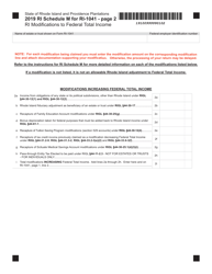 Form RI-1041 Schedule M Ri(modifications to Federal Total Income - Rhode Island, Page 2