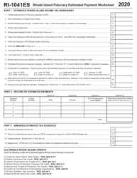 Form RI-1041ES &quot;Rhode Island Fiduciary Estimated Payment Coupons&quot; - Rhode Island, Page 2