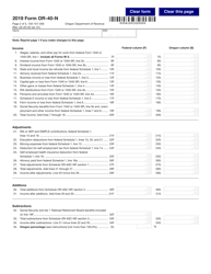 Form OR-40-N (150-101-048) &quot;Oregon Individual Income Tax Return for Nonresidents&quot; - Oregon, Page 2