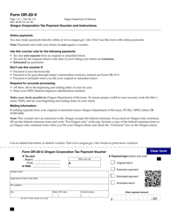 Document preview: Form OR-20-V (150-102-172) Oregon Corporation Tax Payment Voucher - Oregon