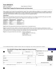 Document preview: Form OR-SLT-V (150-604-172) Oregon State Lodging Tax Payment Voucher - Oregon