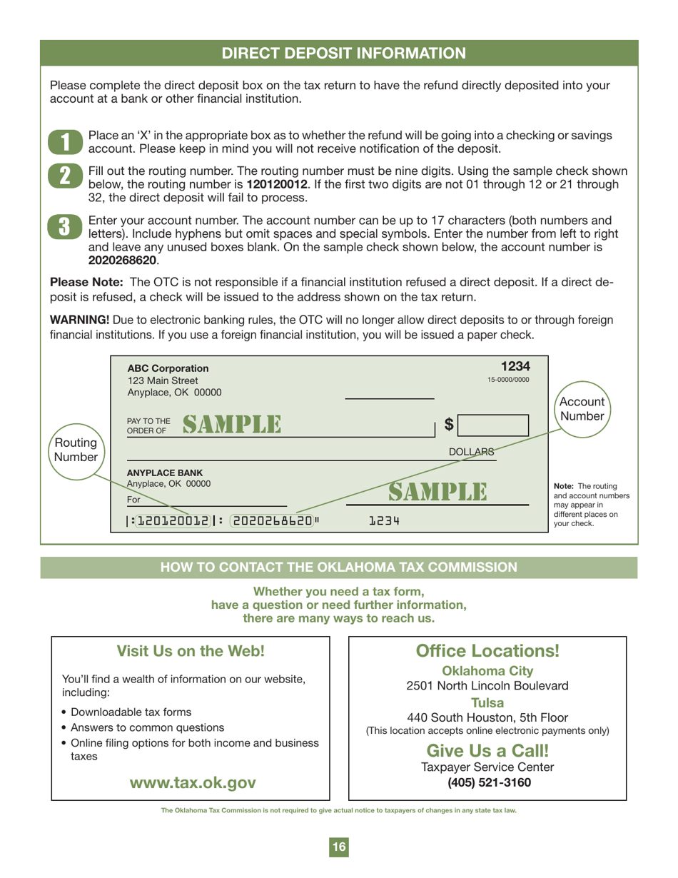 Form 513NR Oklahoma Nonresident Fiduciary Return of Income - Oklahoma, Page 16