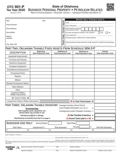 OTC Form 901-P 2020 Printable Pdf
