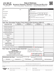 OTC Form 901-P Business Personal Property - Petroleum Related - Oklahoma