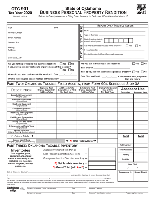 OTC Form 901 2020 Printable Pdf