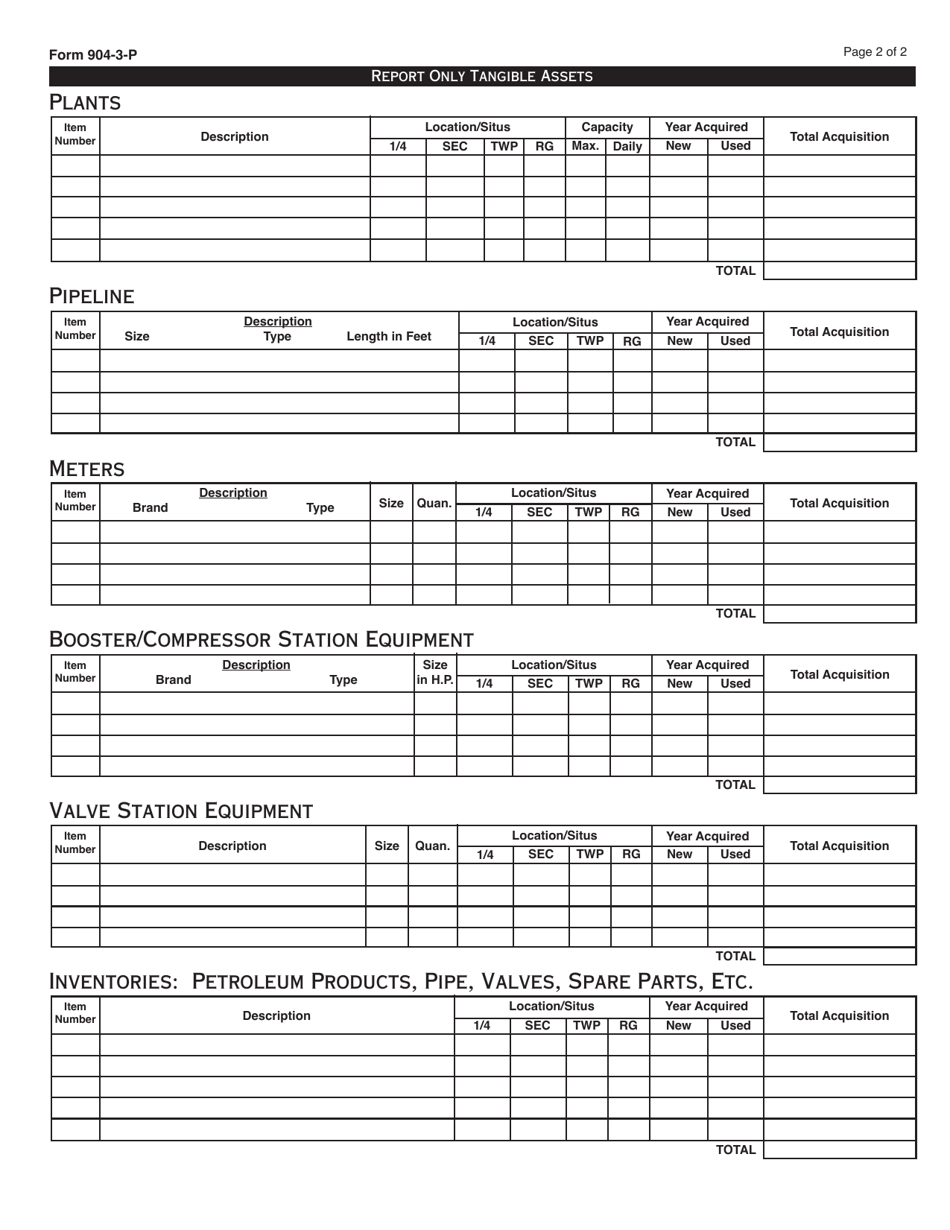 OTC Form 904-3-P Petroleum Related Asset Listing - Oklahoma, Page 2