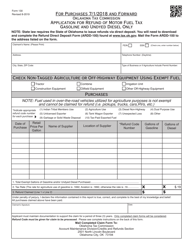 Form 130 &quot;Application for Refund of Motor Fuel Tax - Gasoline and Undyed Diesel Only (For Purchases July 1, 2018 and Forward)&quot; - Oklahoma, Page 2