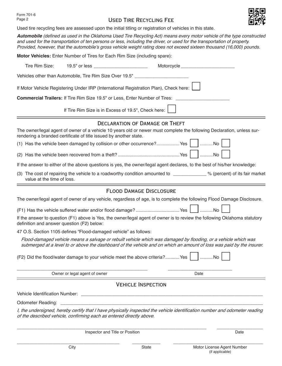 Form 7016 Fill Out, Sign Online and Download Fillable PDF, Oklahoma